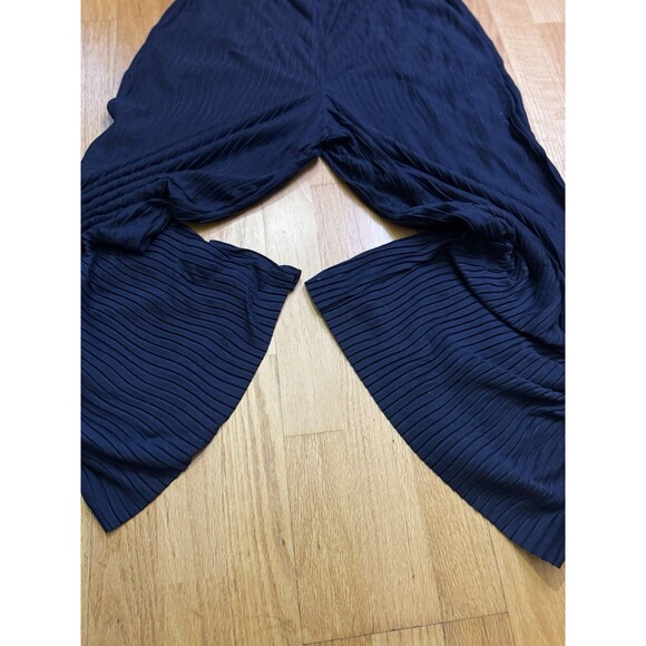 Anthropologie Women's Pleated Pull-On Palazzo Wide Leg Pants Navy Blue Size S - Picture 10 of 12
